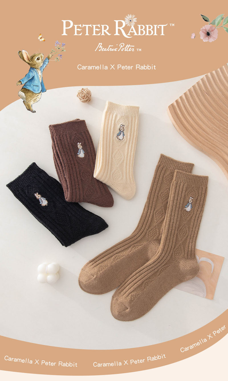 ピーターラビット™靴下 ウール製 4足セット【510624-3】CARAMELLA カラメラ ソックス 女性用 プレゼント ギフト