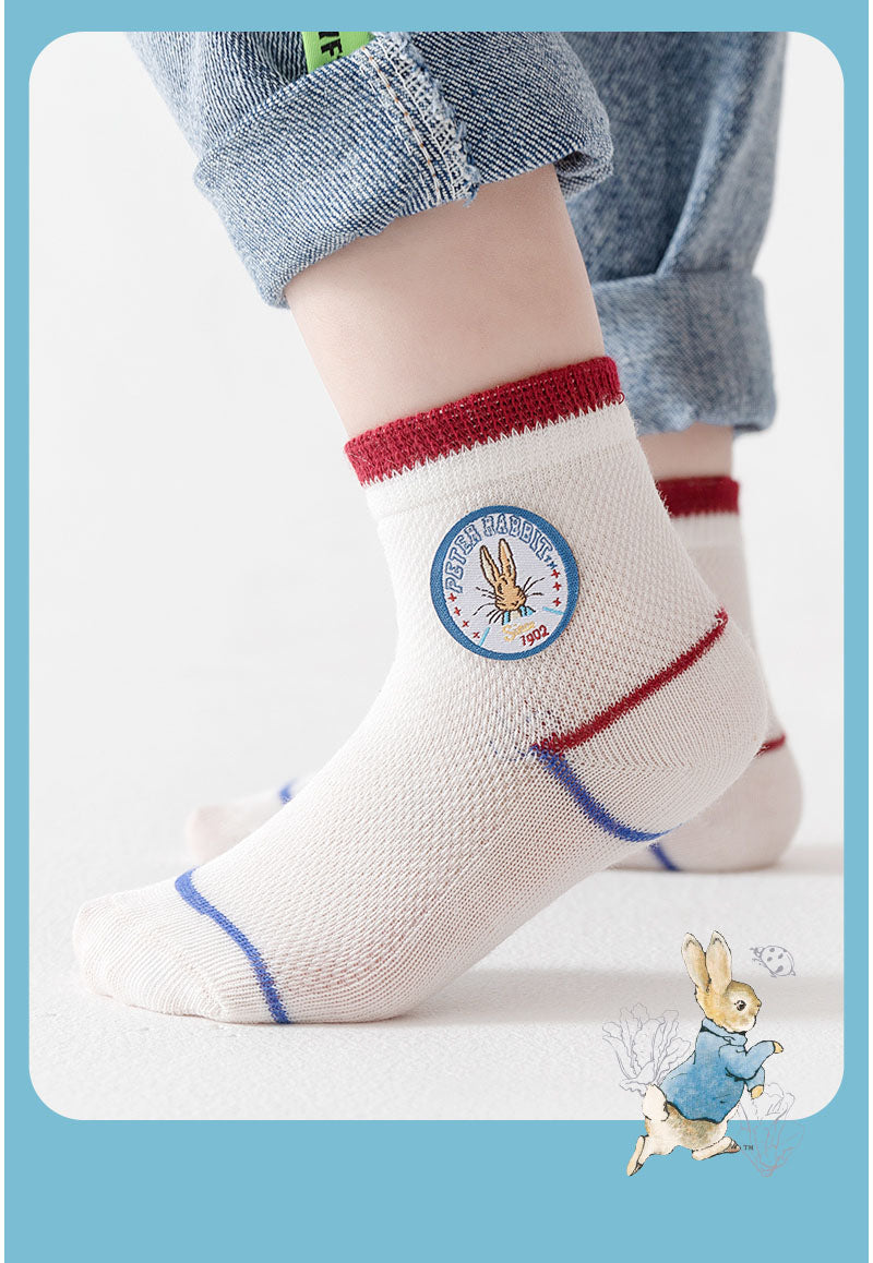 ピーターラビット™靴下 キッズ6足 ギフトセット【S/M/L】子供 小学生 男の子 サッカー 子ども 子供用 メッシュ コットン CARAMELLA カラメラ ソックス プレゼント ギフト peterrabbit™ ピーターラビット™グッズ オススメ かわいい