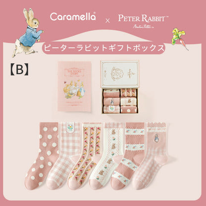 【レビュー特典】ピーターラビット靴下 6足 ギフトセット 秋冬 CARAMELLA カラメラ ソックス peterrabbit 女性用 プレゼント ギフト 大人 レディース 誕生日 クリスマス おしゃれ　ピーターラビットグッズ オススメ かわいい