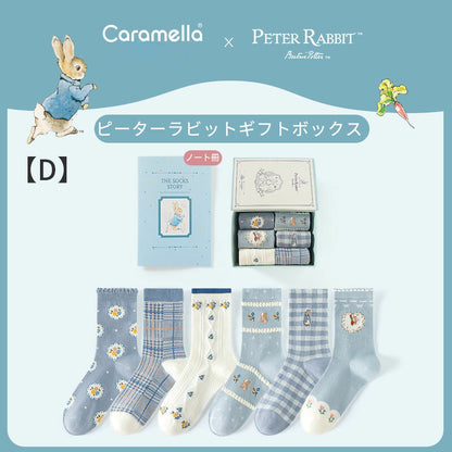 【レビュー特典】ピーターラビット靴下 6足 ギフトセット 秋冬 CARAMELLA カラメラ ソックス peterrabbit 女性用 プレゼント ギフト 大人 レディース 誕生日 クリスマス おしゃれ　ピーターラビットグッズ オススメ かわいい