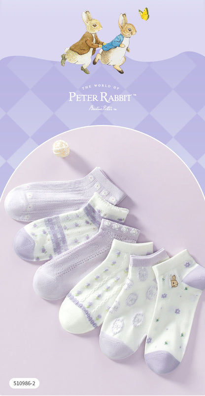 ピーターラビット™靴下 6足 ギフトセット 浅い口 コットン くるぶし peterrabbit™ 女性用 プレゼント 大人 レディース 誕生日 クリスマス おしゃれ ピーターラビットグッズ オススメ かわいい 靴下 くつ下