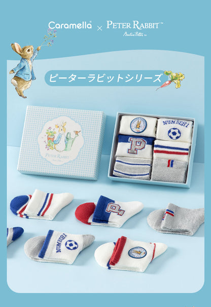 【レビュー特典】ピーターラビット靴下 キッズ6足 ギフトセット【S/M/L】子供 小学生 男の子 サッカー 子ども 子供用 メッシュ コットン CARAMELLA カラメラ ソックス プレゼント ギフト peterrabbit ピーターラビットグッズ オススメ かわいい